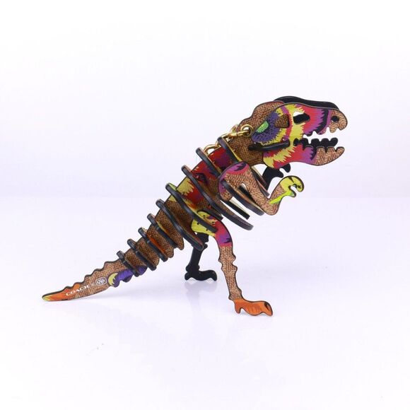 NWT Coach Large Rexy Dinosaur Keychain Bag Charm Orange - Picture 6 of 7